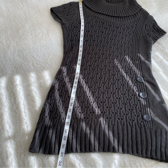 Zamba NWOT Womens Short Sleeve Tunic/Mini Dress Knit Sweater, Brown/Gray, Size 2 - Picture 8 of 9